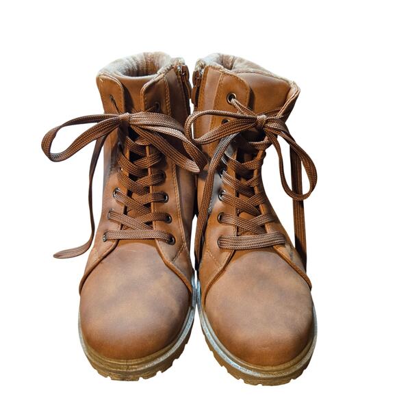 Boy's 3  Brown  Insulated Water Resistant Combat Boots Shoes Child's Kid's - Picture 1 of 6